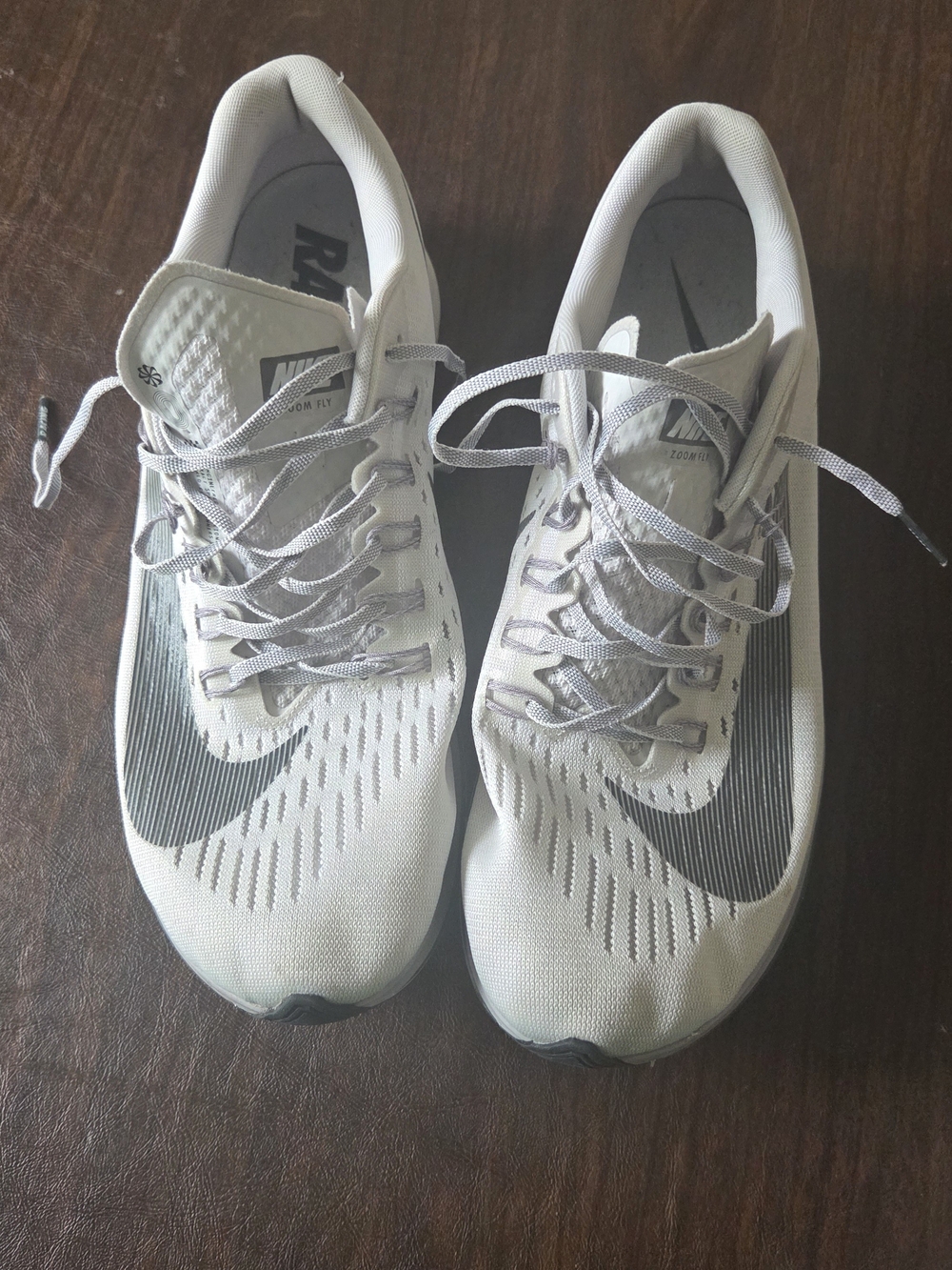 Nike Men's Zoom Fly White Barely Grey 880848 Runnung Sneaker Size 12.5